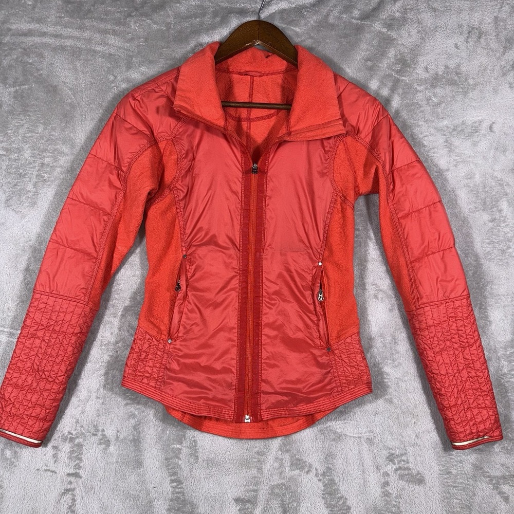 Lululemon Jacket Womens Xtra Small Full Zip Red Running Yoga Gym Athleisure